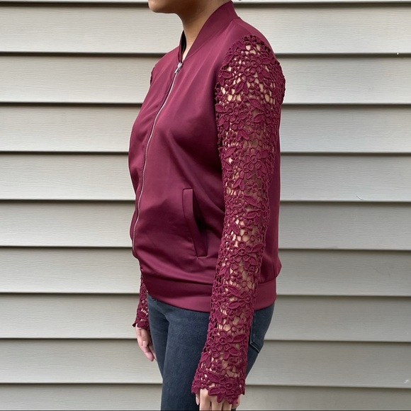 Burgundy Bomber Jacket - Picture 4 of 13